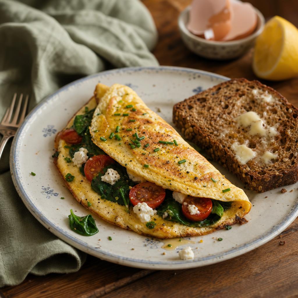 Omlet z warzywami i fetą